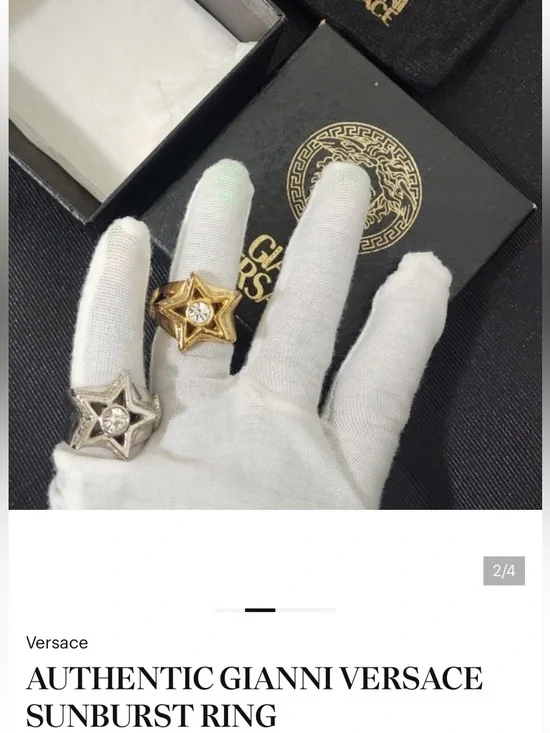 Versace
AUTHENTIC GIANNI VERSACE
SUNBURST RING
Versace Gold Star Ring - Picture 3 of 14